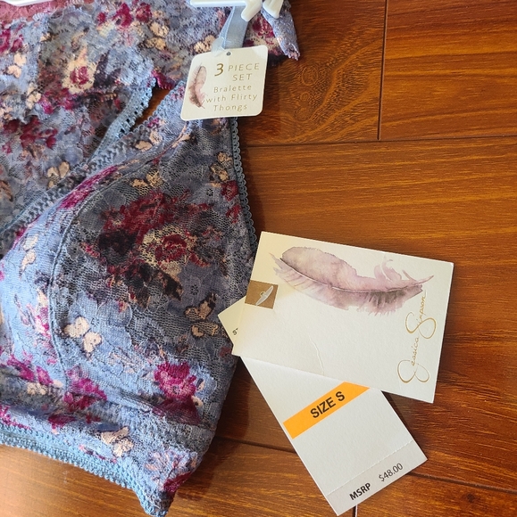 Jessica Simpson 3pc Bralette & Thong Set - Picture 8 of 10